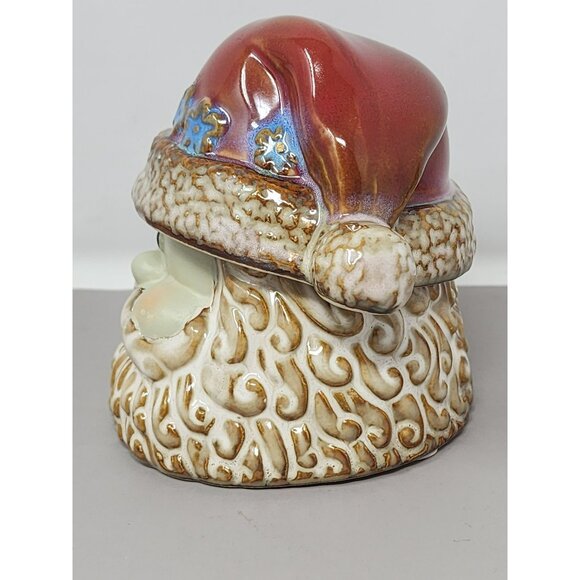 Kirkland's Potter's Garden Santa Glazed Ceramic Tealight Candle‎ Holder - Picture 2 of 11